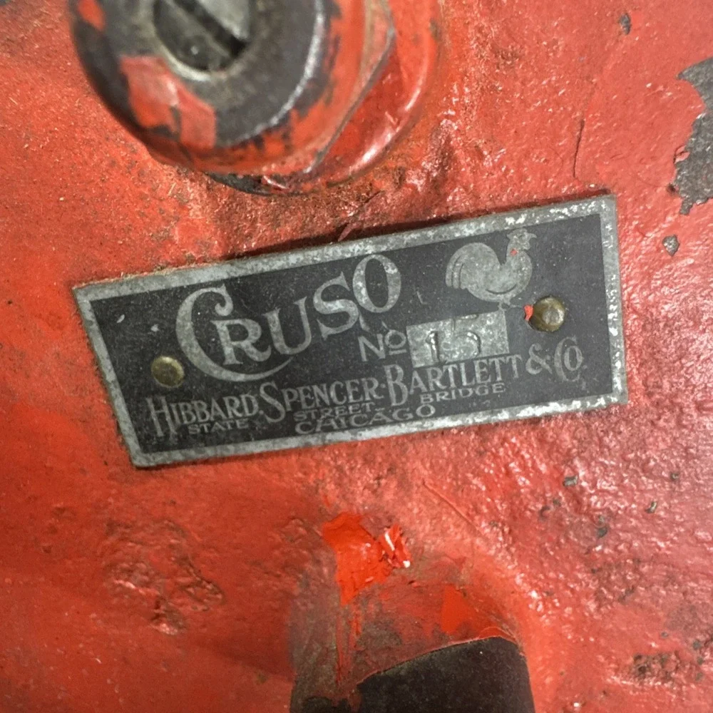 Cruso Hibbard Spencer Bartlett & CO Vintage Hand Crack  Bench Grinder NO 15